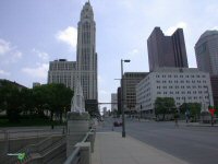 View East from Broad Street at Civic Center drive in downtown Columbus, Ohio