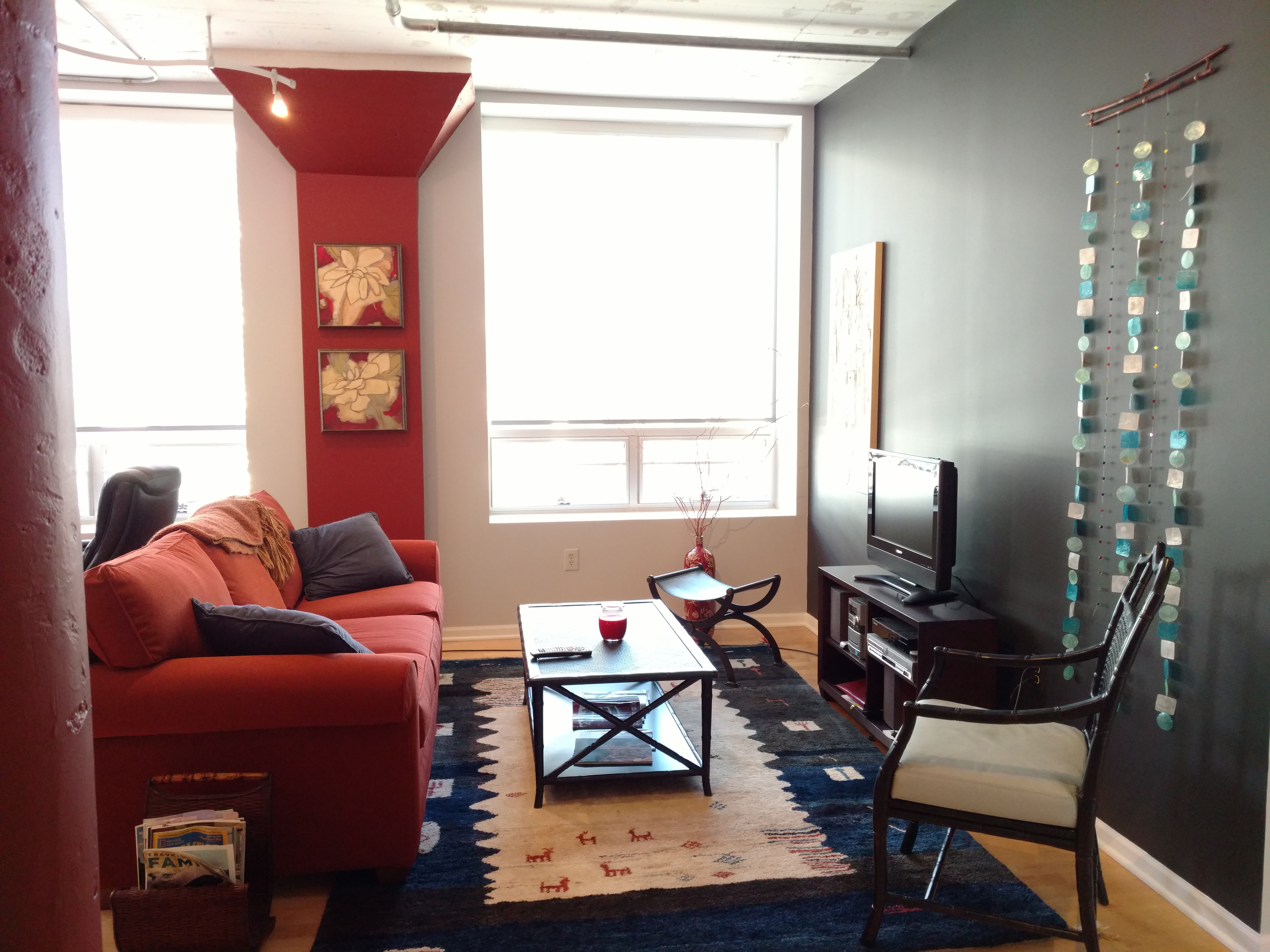 Picture of the Living area in Unit 404 in the Arena District Loft condominiums