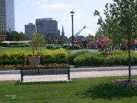 View east from the Columbus Commons in downtown Columbus, Ohio