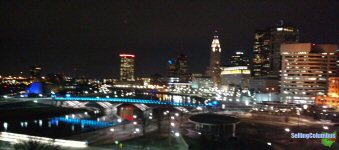 Picture taken at night from Miranova over downtown Columbus, Ohio