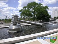 Gavel fountain outside The Federal Building in downtown Columbus, Ohio